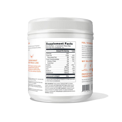 Bulletproof Collagen Peptides Chocolate 17.6 oz