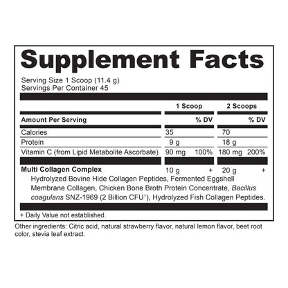 Ancient Nutrition Multi Collagen Protein Strawberry Lemonade 45 Servings