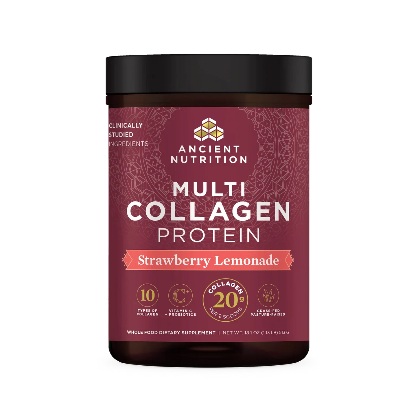 Ancient Nutrition Multi Collagen Protein Strawberry Lemonade 45 Servings