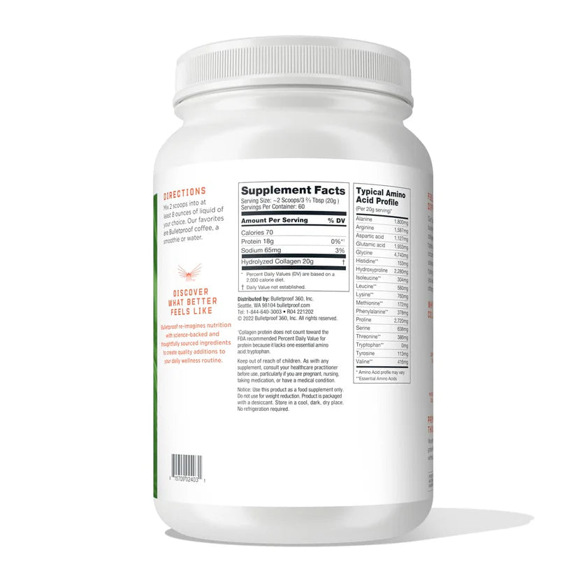 Bulletproof Collagen Peptides Unflavoured 43.2 oz