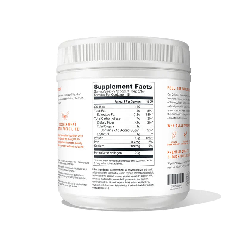 Bulletproof Collagen Peptides Vanilla 17.6 oz