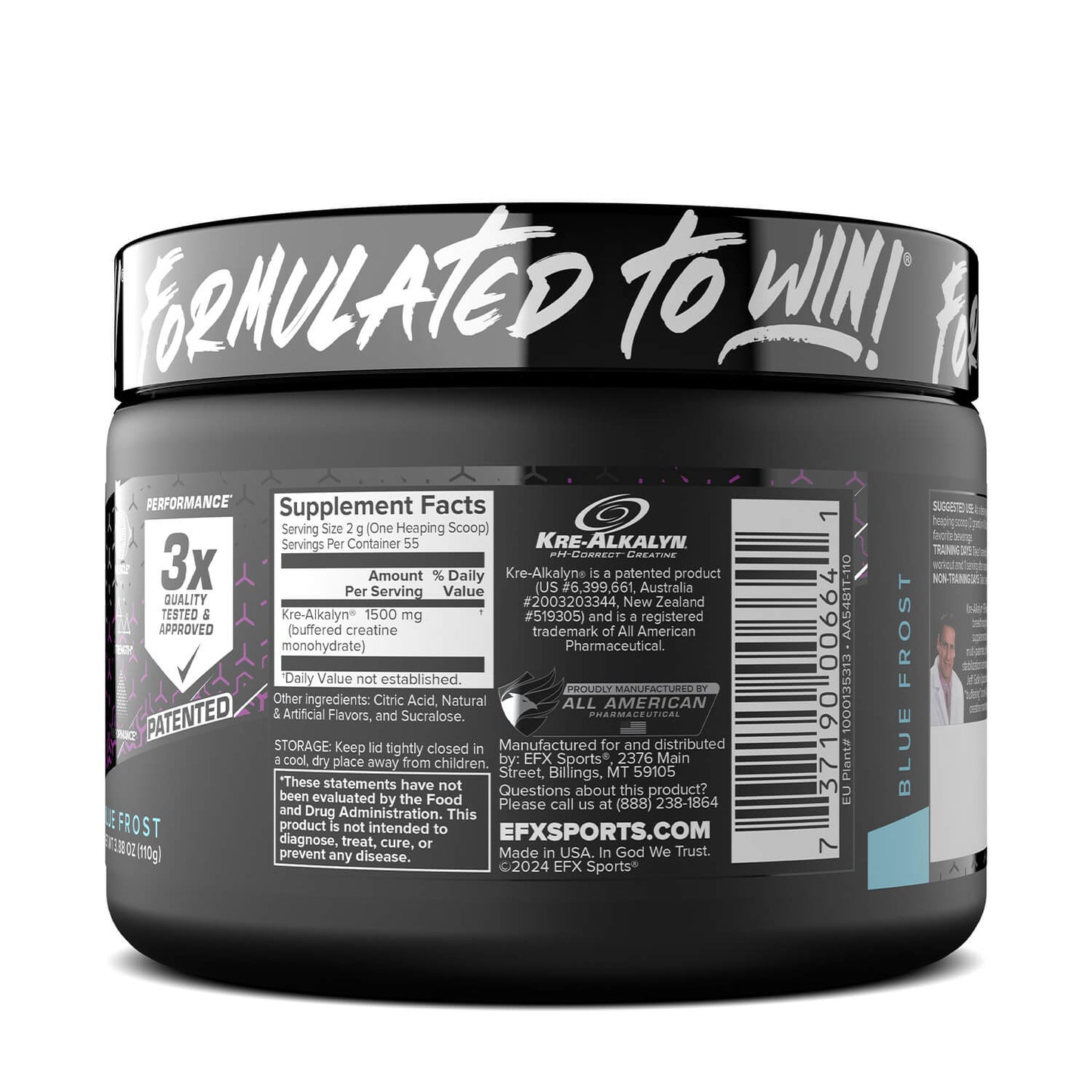 EFX Sports Kre-Alkalyn EFX Creatine Powder Blue Frost 110g
