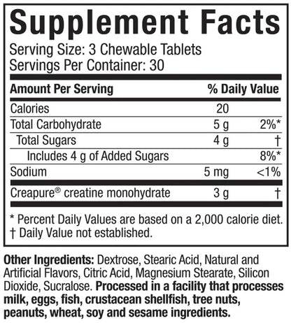 MuscleTech Creatine Chews Citrus Burst 30 Servings 2lbs