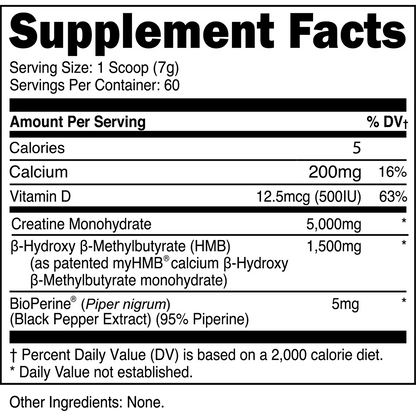 Transparent Labs Creatine HMB Unflavoured 60 Servings
