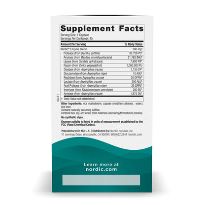 Nordic Naturals Nordic Flora Digestive Enzymes 45 Capsules