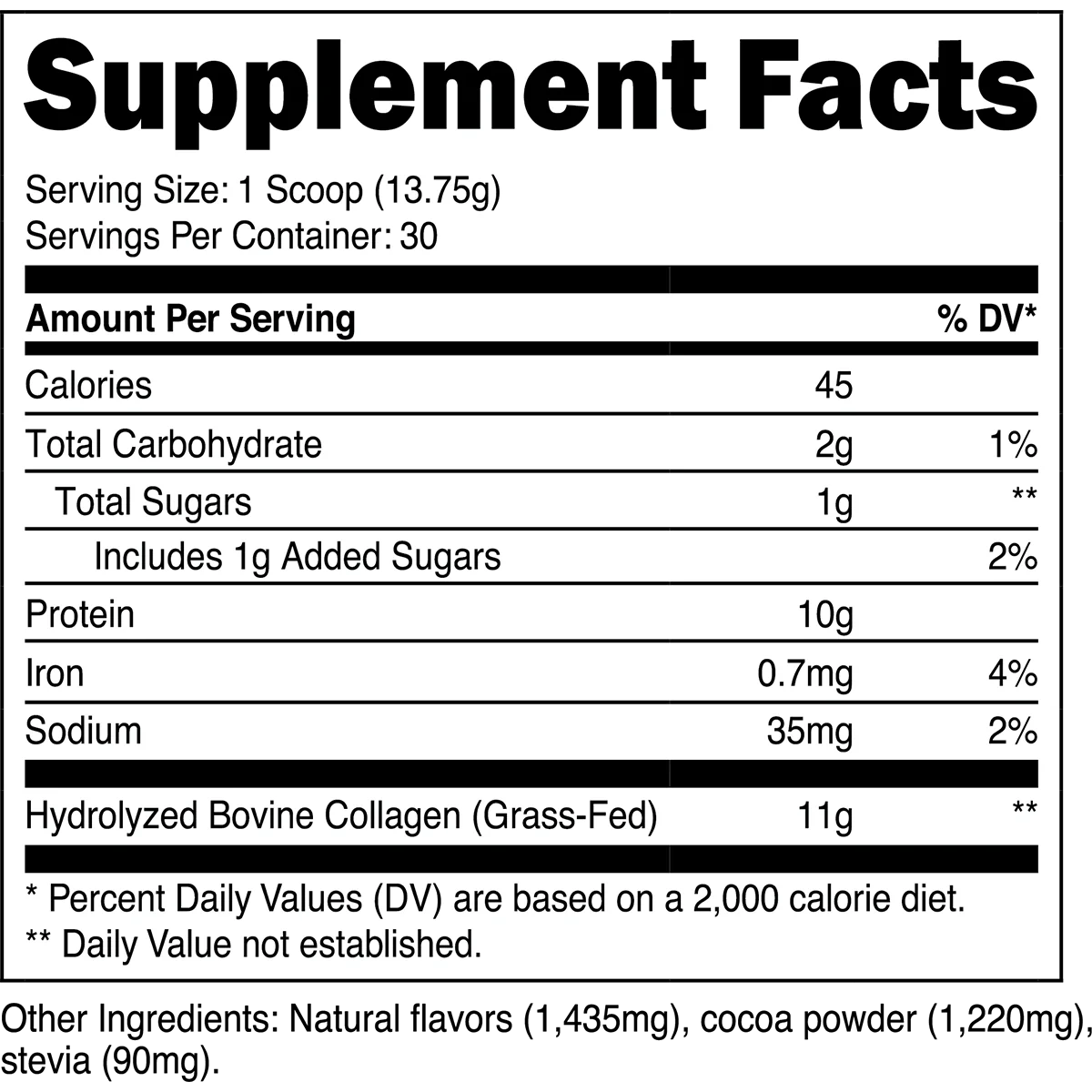 Transparent Labs Grass-Fed Collagen Chocolate 30 Servings