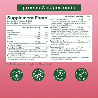 Bloom Greens & Superfoods Berry 30 Servings