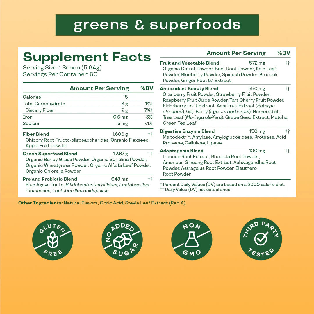 Bloom Greens & Superfoods Citrus 60 Servings