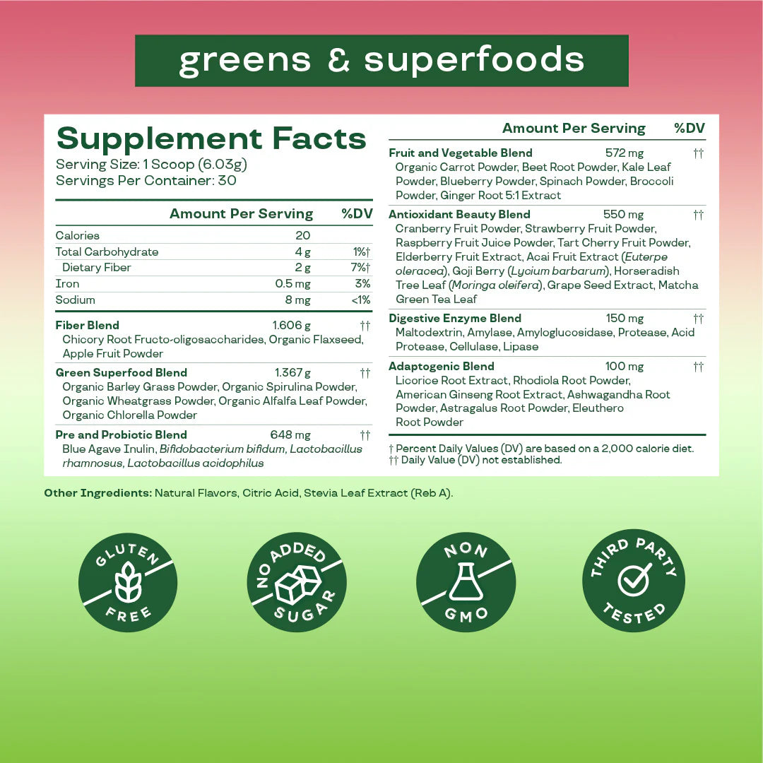 Bloom Greens & Superfoods Strawberry Kiwi 30 Servings