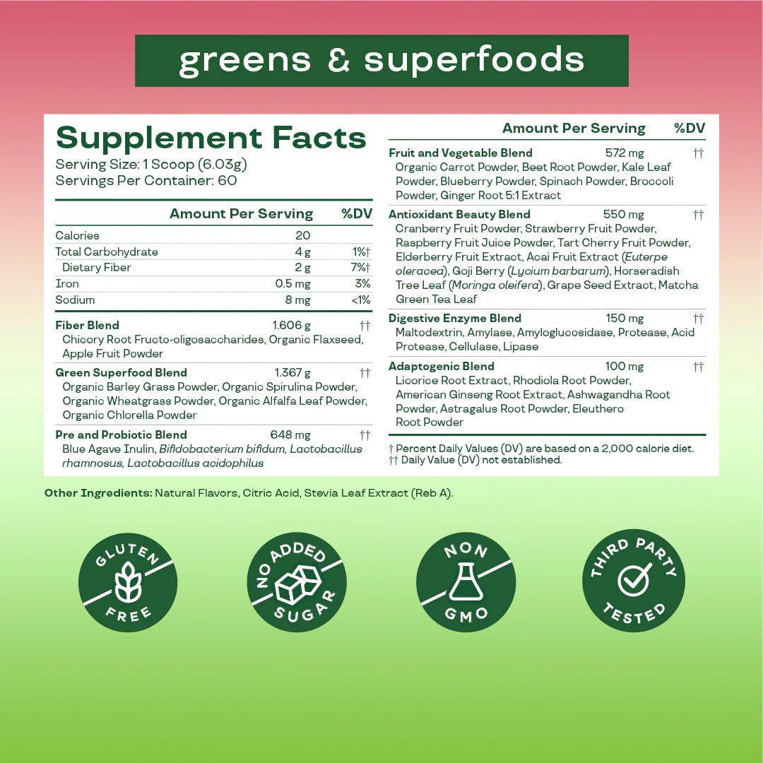 Bloom Greens & Superfoods Strawberry Kiwi 60 Servings