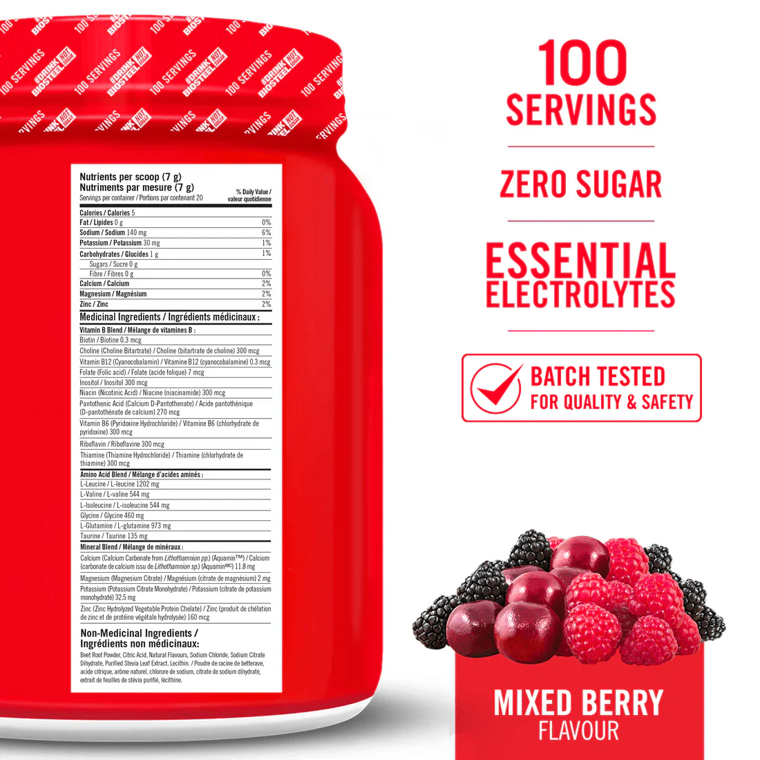 Biosteel Hydration Mix Mixed Berry 100 Servings