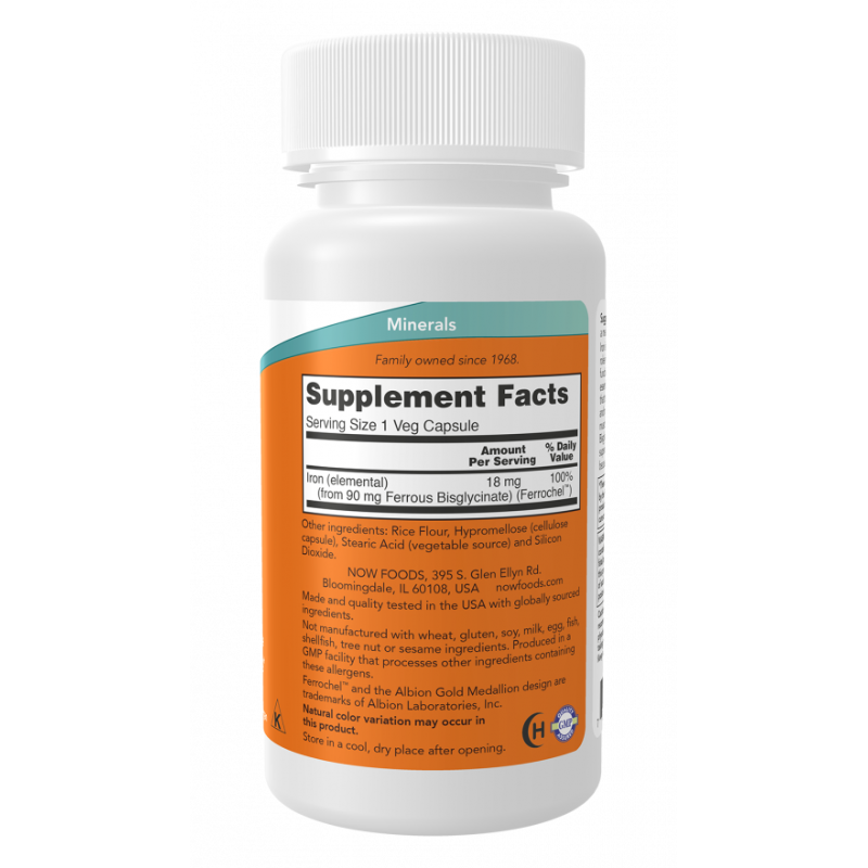 NOW Iron 18 mg 120 Capsules
