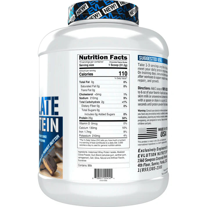 EVLution Nutrition 100% Isolate Protein Chocolate Peanut Butter 5lb