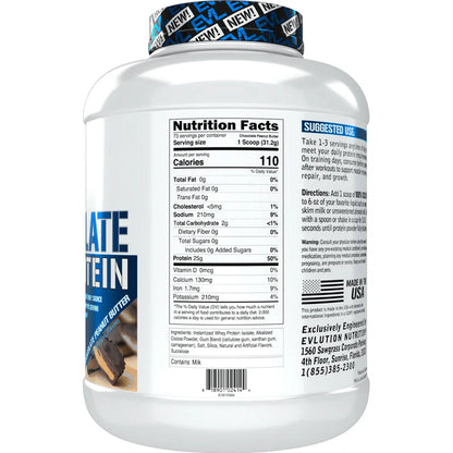 EVLution Nutrition 100% Isolate Protein Chocolate Peanut Butter 5lb