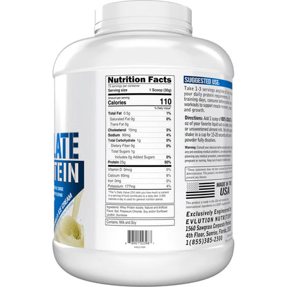 EVLution Nutrition 100% Isolate Protein Vanilla Ice Cream 5lb