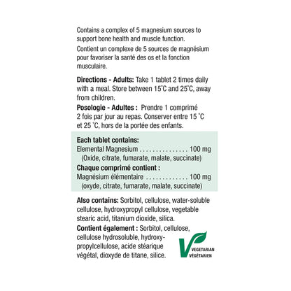 Jamieson Magnesium 100 mg 100 Tablets