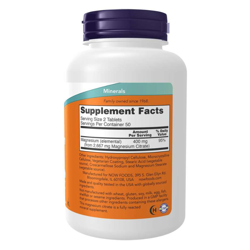 NOW Magnesium Citrate 200 mg 100 Tablets