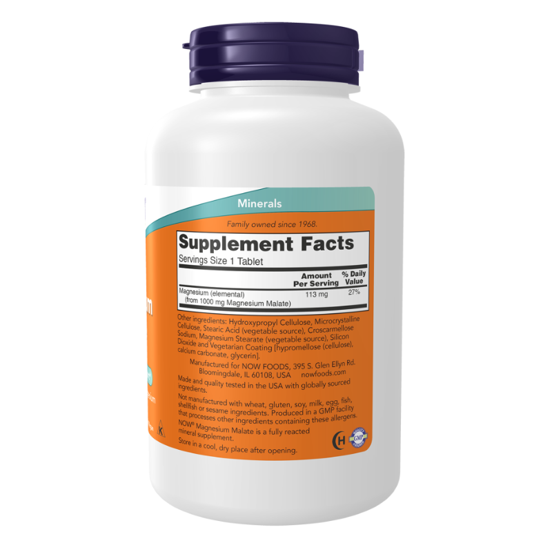NOW Magnesium Malate 1000 mg 180 Tablets