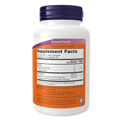 NOW Mannose Cranberry 90 Capsules