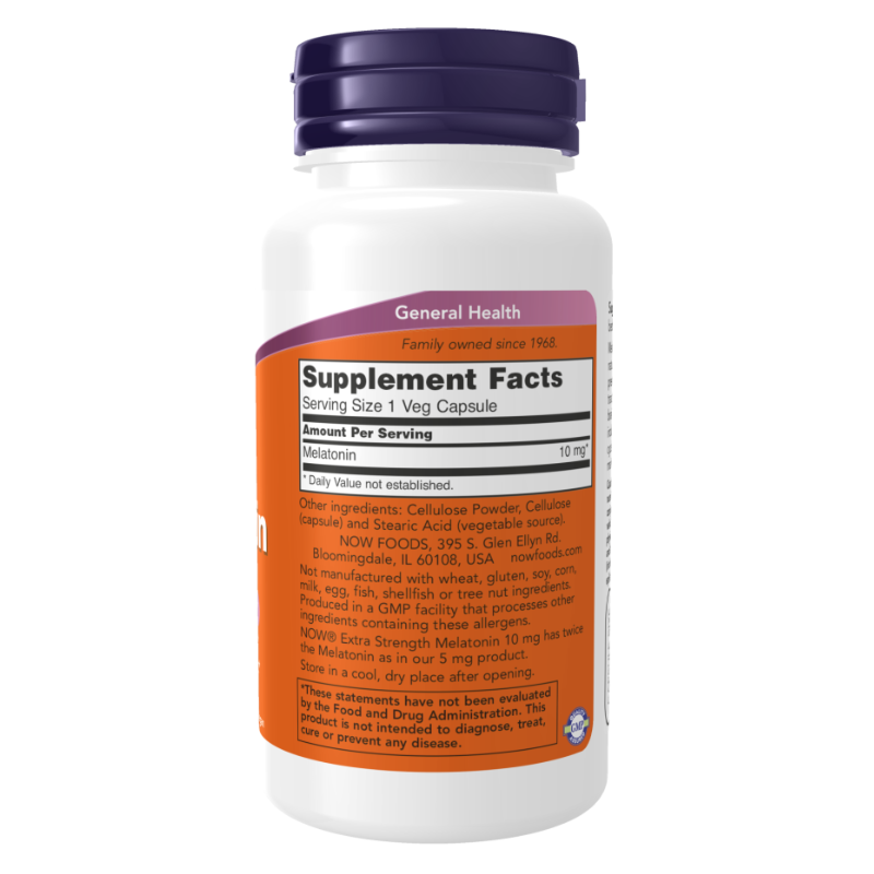 NOW Melatonin Extra Strength 10 mg 100 Capsules