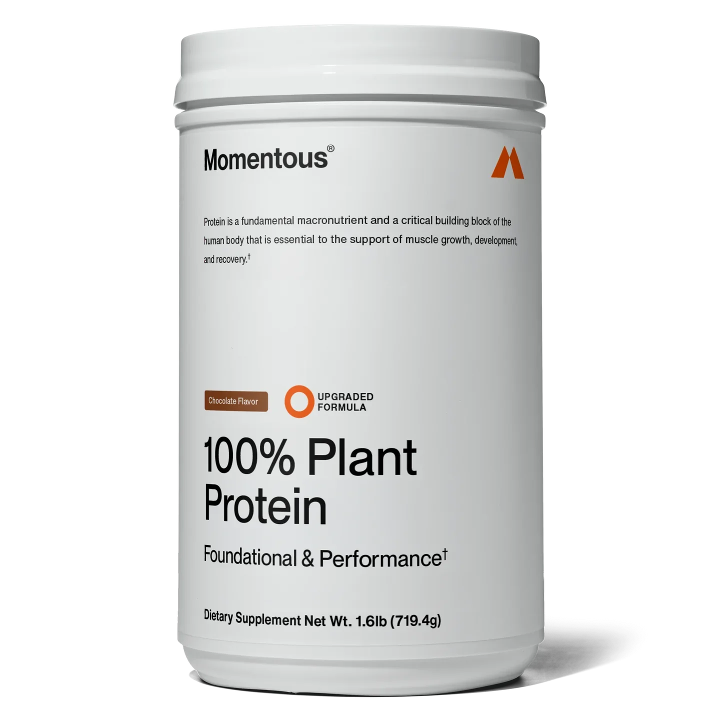 Momentous 100% Plant Protein Powder Chocolate 22 Servings (Upgraded Formula)