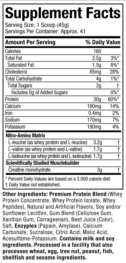 MuscleTech Nitro Tech Whey Protein Strawberry 2lbs