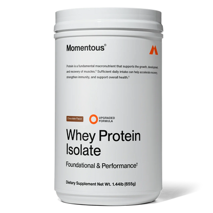 Momentous Grass Fed Whey Protein Isolate Powder Chocolate 25 Servings