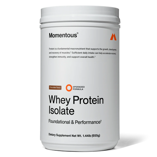 Momentous Grass Fed Whey Protein Isolate Powder Chocolate 25 Servings