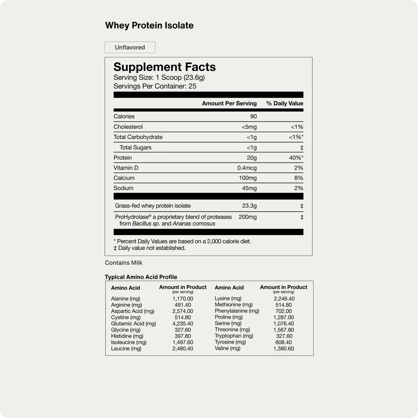 Momentous Grass Fed Whey Protein Isolate Powder Unflavoured 25 Servings
