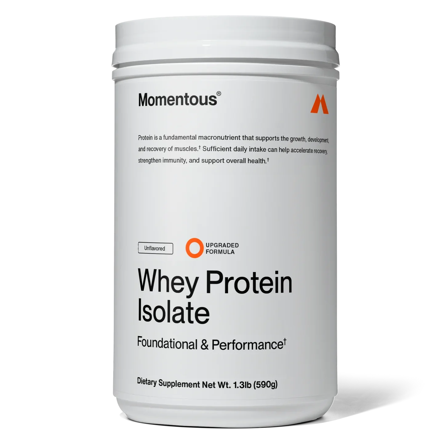 Momentous Grass Fed Whey Protein Isolate Powder Unflavoured 25 Servings