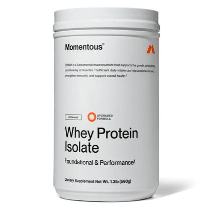 Momentous Grass Fed Whey Protein Isolate Powder Unflavoured 25 Servings