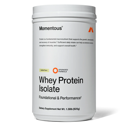 Momentous Grass Fed Whey Protein Isolate Powder Vanilla 25 Servings