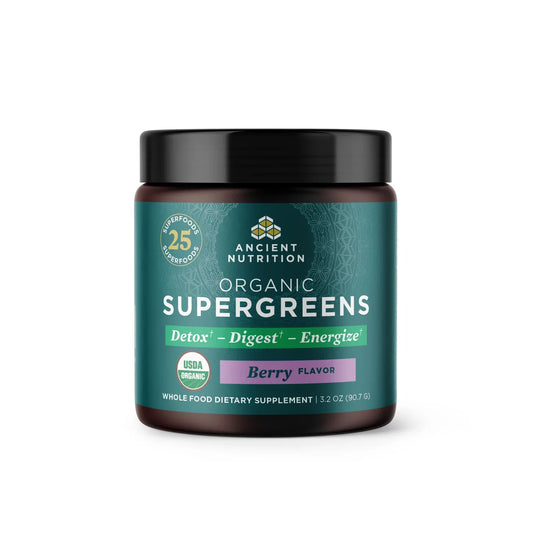 Ancient Nutrition Organic SuperGreens Powder Berry 12 Servings