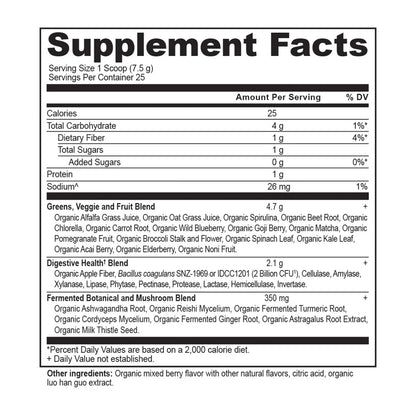 Ancient Nutrition Organic SuperGreens Powder Berry 25 Servings