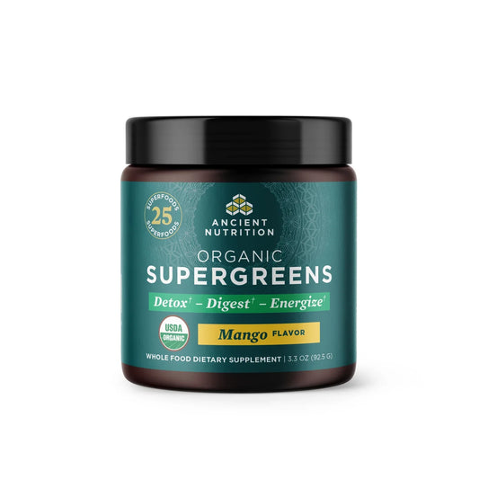 Ancient Nutrition Organic SuperGreens Powder Mango 12 Servings