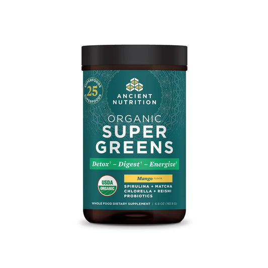 Ancient Nutrition Organic SuperGreens Powder Mango 25 Servings