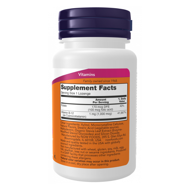 NOW Vitamin B-12 1000 mcg 100 Lozenges