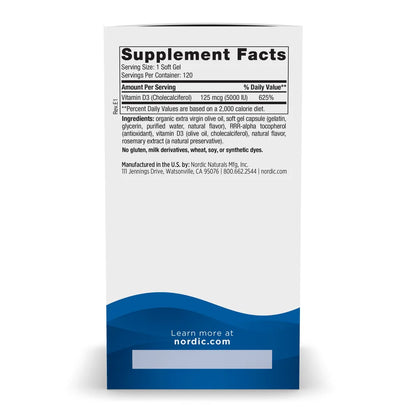 Nordic Naturals Vitamin D3 5000 120 Softgels