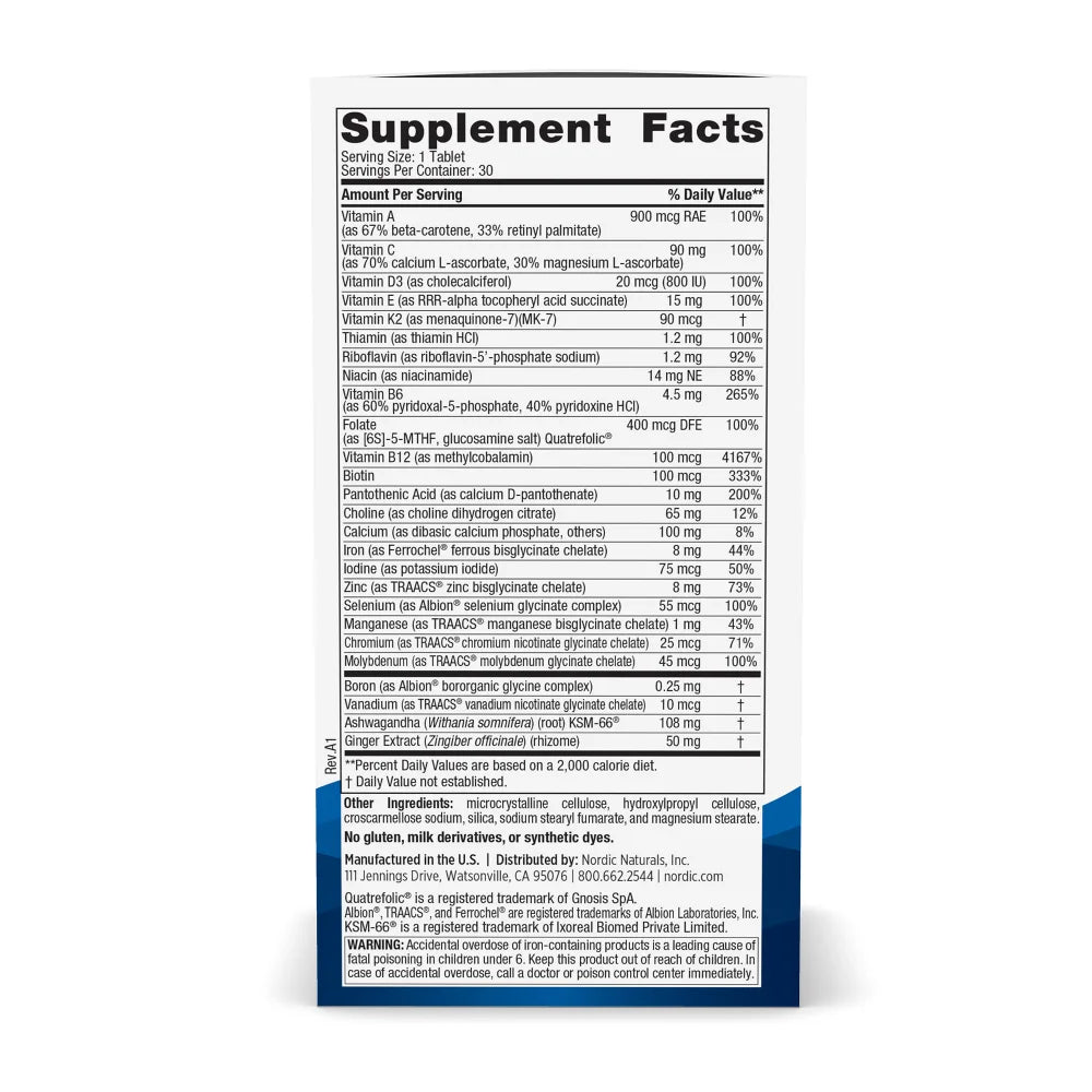 Nordic Naturals Women’s Multivitamin One Daily 30 Tablets